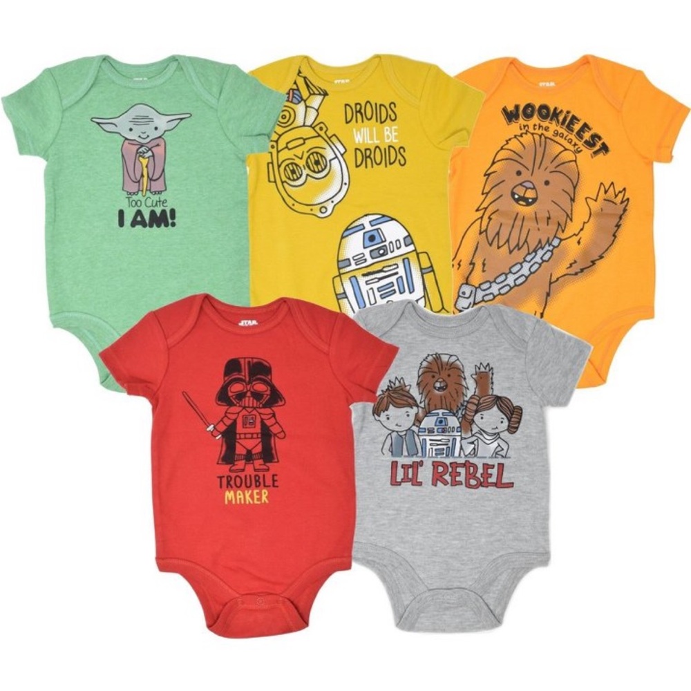 New 5 pack Star Wars bodysuits 0-3 months